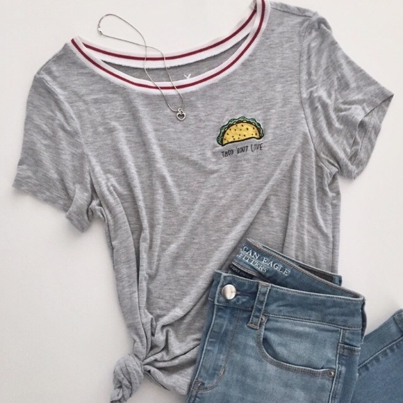 American Eagle Outfitters Tops - American Eagle Soft & Sexy Taco Bout Love T
